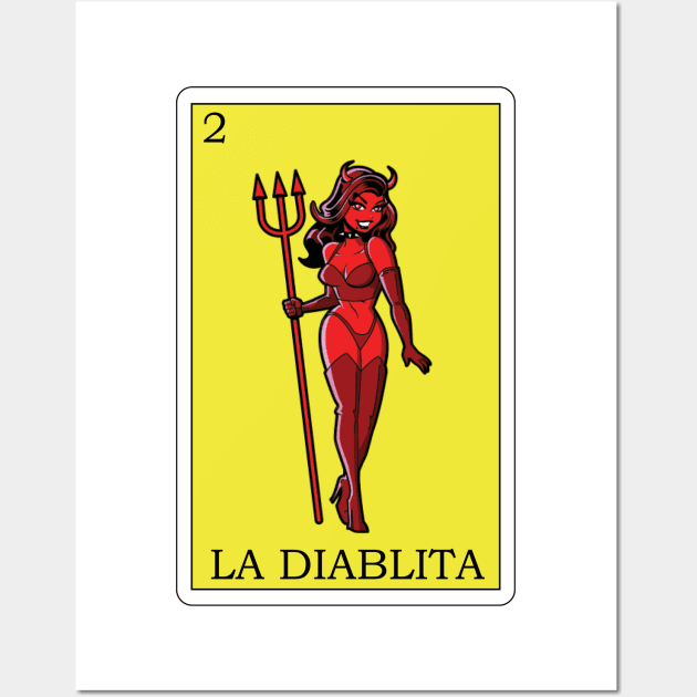 Loteria Mexicana Art - La Diablita Lottery Gift - Mexican Lottery La Diablita Wall Art by HispanicStore